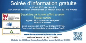 Soirée information - Formation relation d'aide Trois Rivières